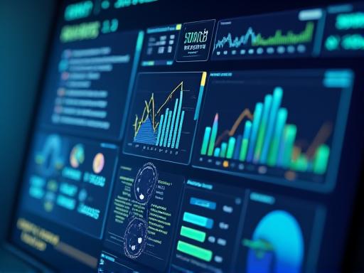 A dashboard showing key performance indicators and growth charts.